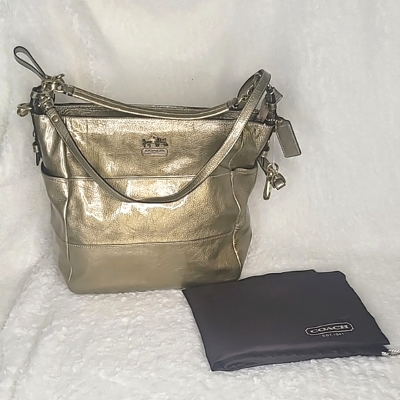 COACH | Metallic Gold TRIBECA Tote Bag w/Shoulder  Strap - Picture 1 of 13
